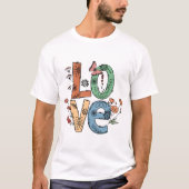 T-shirt Amour Typographie florale (Devant)