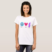 T-shirt Amour Vape de paix de fleur (Devant entier)