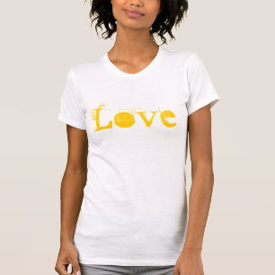 T-shirt Amour Vie En Or Blanc Vintage Et Rose