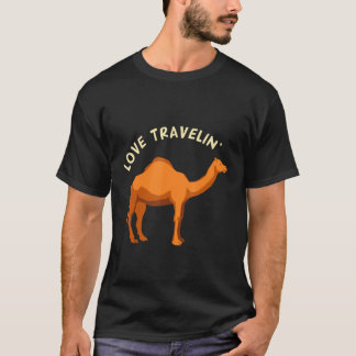 T-shirt Amour Voyager Camel Et Voyage Romantique Aventure