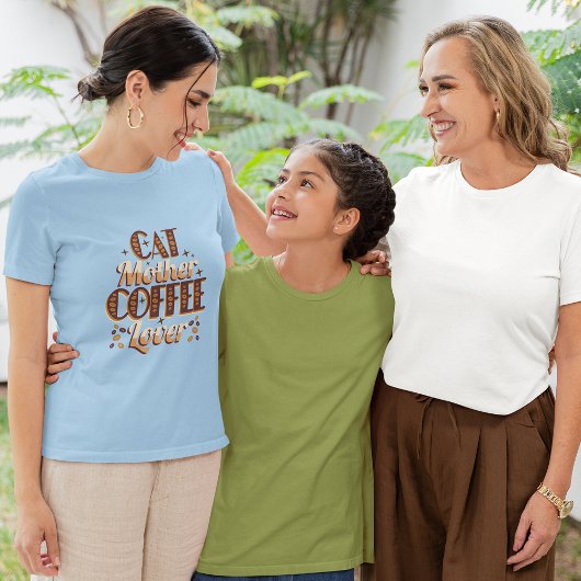 T-shirt Amoureuse de café et mère de chat