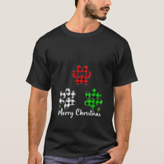 T-shirt Amoureuse de chiots Buffalo Plaid Empreinte de pat