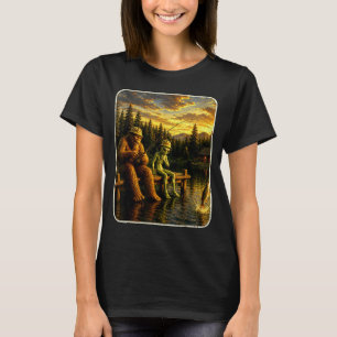 T-shirt Amoureux de Bigfoot alien pêche drôle hommes sasqu