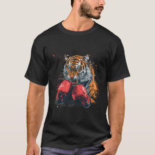 T-shirt Amoureux de boxe Tiger Gants de boxe Boxe pieds-po