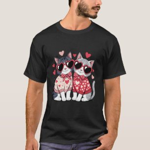 T-shirt Amoureux de chat de la Saint-Valentin Cute la Sain