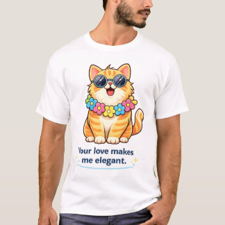 T-shirt Amoureux de Chats Mignons Drôle Romantique Chat