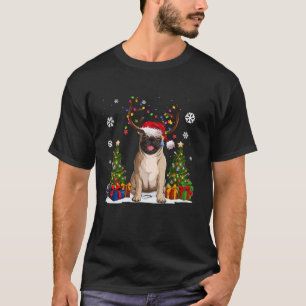 T-shirt Amoureux de chien drôle Carlin mignon Santa Hat ma