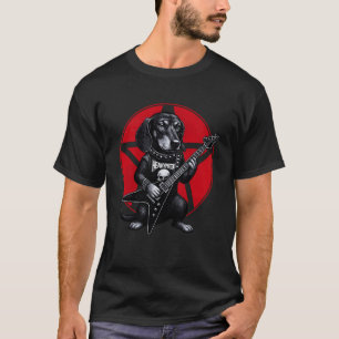T-shirt Amoureux de chien rock métal lourd teckel