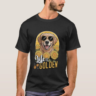 T-shirt Amoureux de Golden Retriever La vie est Golden Ret