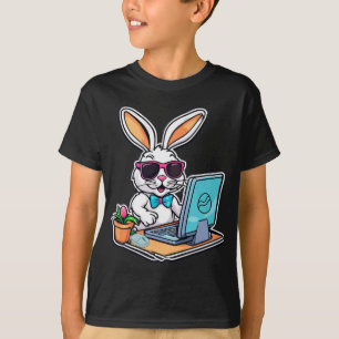 T-shirt Amoureux de jeux vidéo informatiques de lapin de P