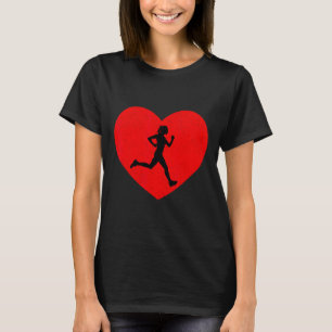 T-shirt Amoureux de la course en forme de coeur de la Sain