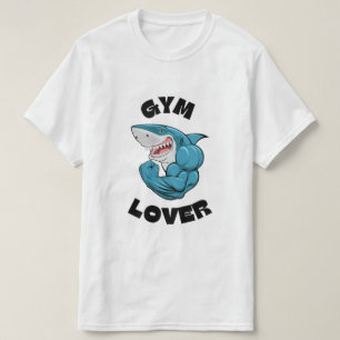 T-shirt amoureux de la gym aux requins bleus