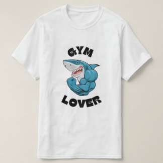 T-shirt amoureux de la gym aux requins bleus