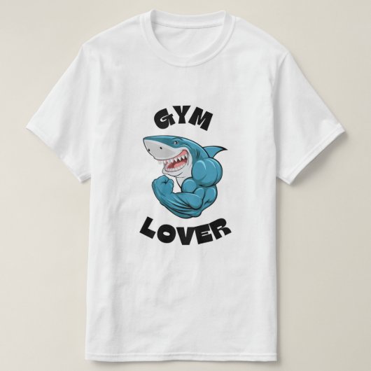 T-shirt amoureux de la gym aux requins bleus (Design devant)