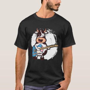 T-shirt Amoureux de la musique de la guitare de vache chan