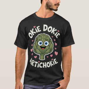 T-shirt Amoureux de la nourriture verte Artichaut Okie Dok