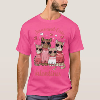 T-shirt Amoureux de les chats Chrétiens Saint Valentin Jés