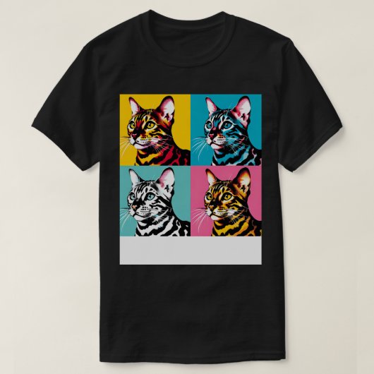 T-shirt Amoureux de les chats d'art du Bengale de chat (Design devant)