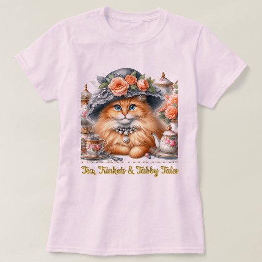 T-shirt Amoureux de les chats Fancy Cat Tea Party (Design devant)