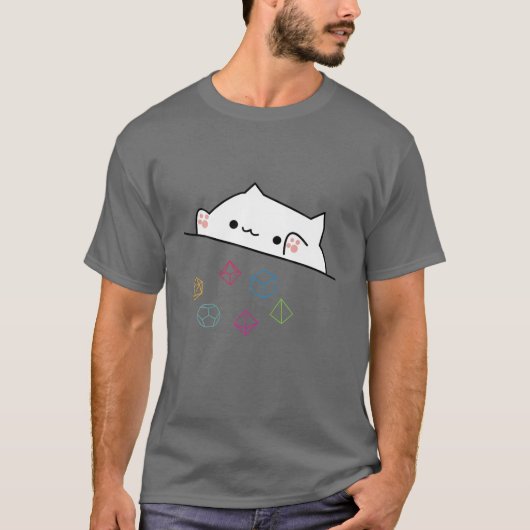 T-shirt Amoureux de les chats Gift Cat Throwing Dice (Devant)