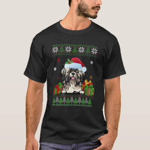 T-shirt Amoureux de les chiens mignons Chih Tzu Santa Hat 