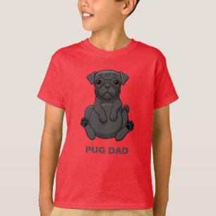 T-shirt Amoureux de les chiens Mignons Gros Carlin noir pa