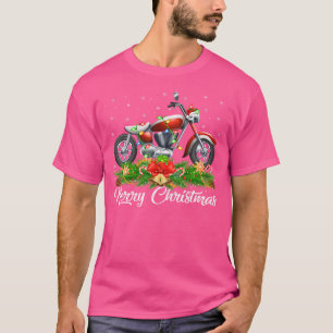 T-shirt Amoureux de moto chapeau de Père Noël assorti Moto