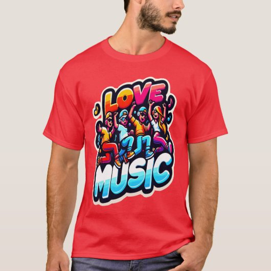 T-shirt amoureux de musique (Devant)