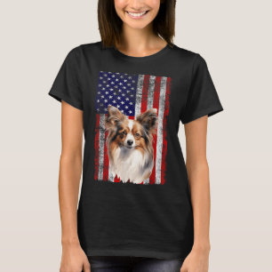 T-shirt Amoureux de Papillon Drapeau américain 4 juillet P