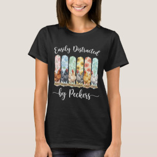 T-shirt Amoureux de poules mignon facilement distrait par 