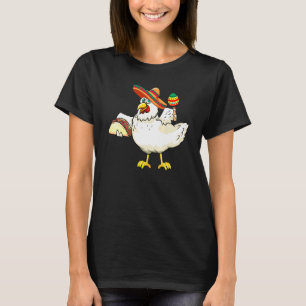 T-shirt Amoureux de poulet Chapeau mexicain Cinco De Mayo 