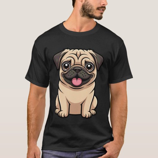 T-shirt Amoureux de Pug Mignon (Devant)
