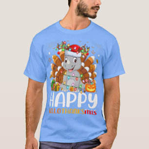 T-shirt Amoureux de Rhino Halloween Noël Joyeux Hallothank