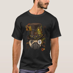 T-shirt Amoureux de Steampunk Pug Chien Steampunk Pug 
