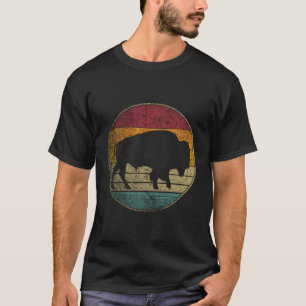 T-shirt Amoureux des animaux de bison rétro-Buffalo en dét