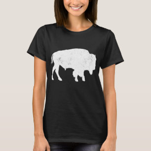 T-shirt Amoureux des animaux de bison rétro-Buffalo en dét