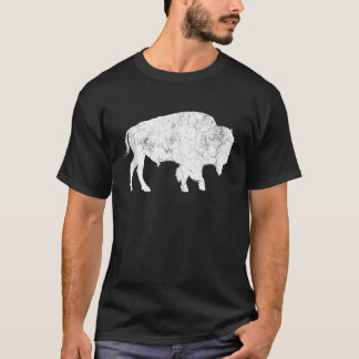 T-shirt Amoureux des animaux de bison rétro-Buffalo en dét