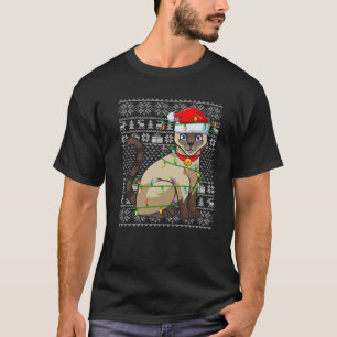 T-shirt Amoureux des animaux de chats de Siamese Père Noël