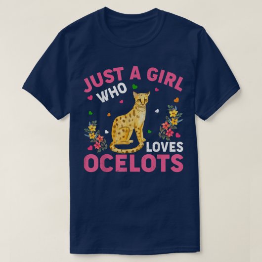 T-shirt Amoureux des animaux Ocelot Juste Une Fille Qui Ai (Design devant)