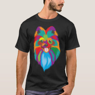 T-shirt Amoureux des animaux Pomeranian Chien Pop Art Chie