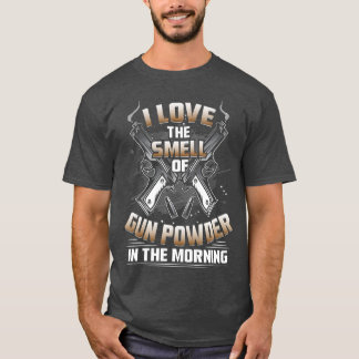 T-shirt Amoureux Des Armes À Feu J'Aime L'Odeur De Poudre 