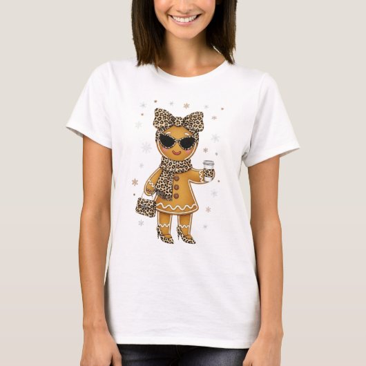 T-shirt Amoureux des biscuits au gingembre et au léopard m (Devant)