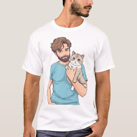 T-shirt Amoureux des chats (Devant)