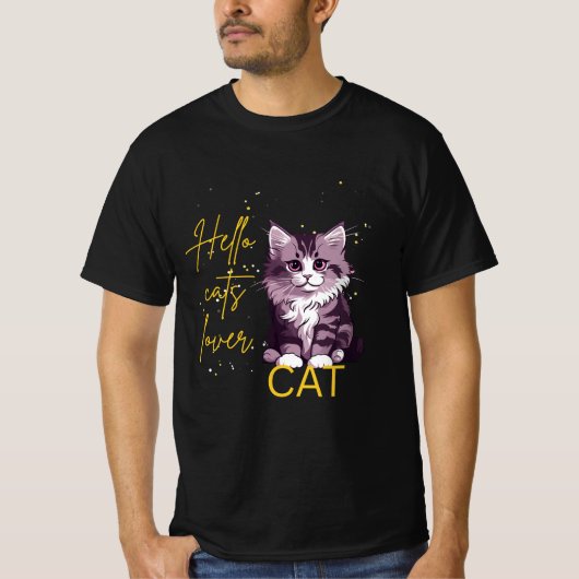 T-shirt Amoureux des chats (Devant)