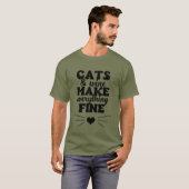 T-shirt amoureux des chats (Devant entier)