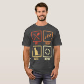 T-shirt Amoureux des chats ami de routine (Devant entier)