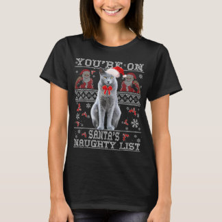 T-shirt Amoureux des chats bleu russe Xmas laide