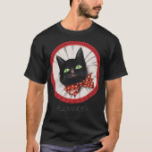 T-shirt Amoureux des chats Bow Cravate Rouge Noir Vert Cus (Devant)