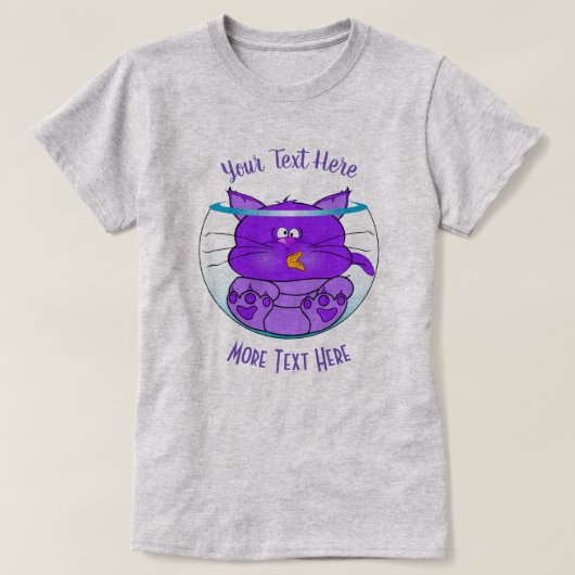 T-shirt AMOUREUX DES CHATS | Chat drôle dans Fishbowl (Design devant)
