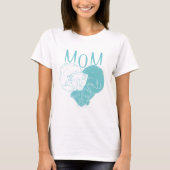 T-shirt AMOUREUX DES CHATS | Chat Maman Turquoise (Devant)